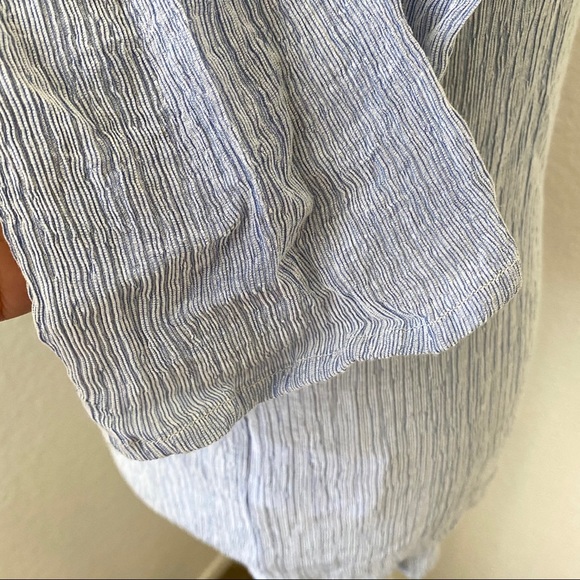 Pleione Cold Shoulder Blue Tunic Top Striped S - Picture 6 of 9